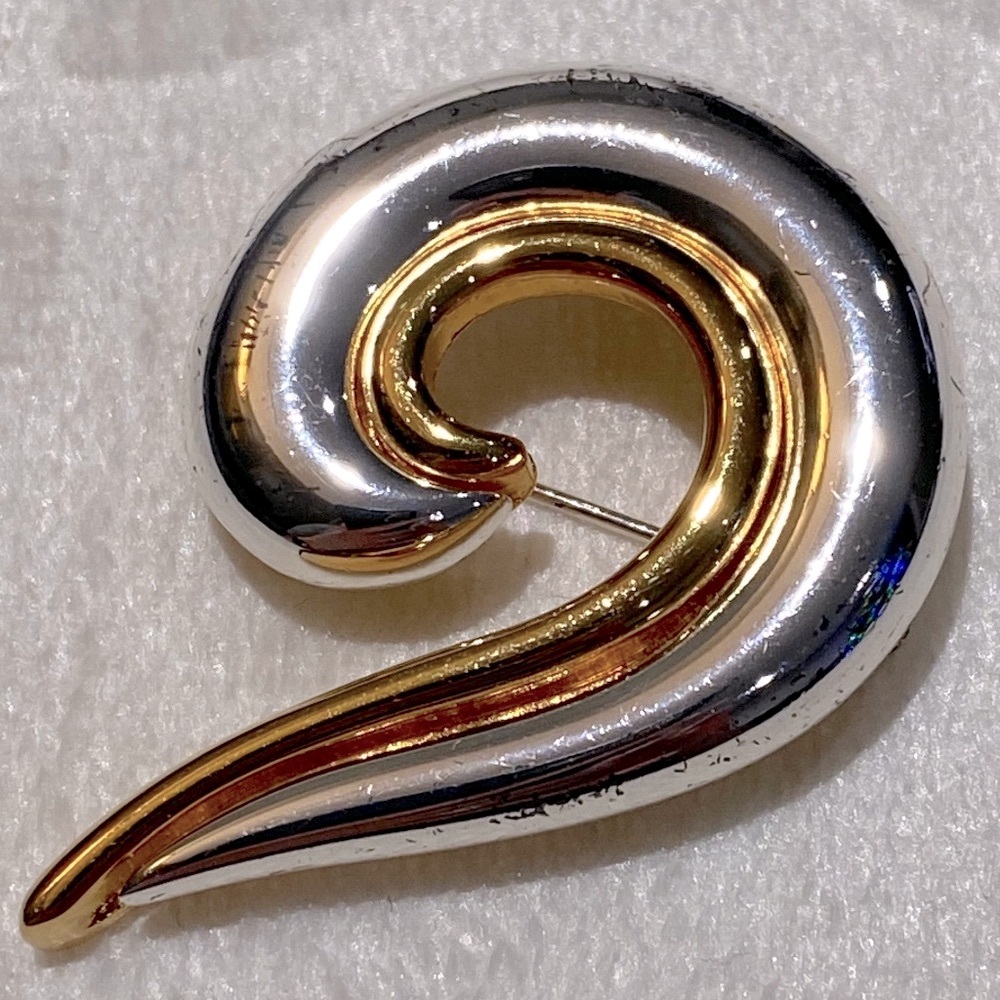 Monet Dual Plated Swirl Brooch